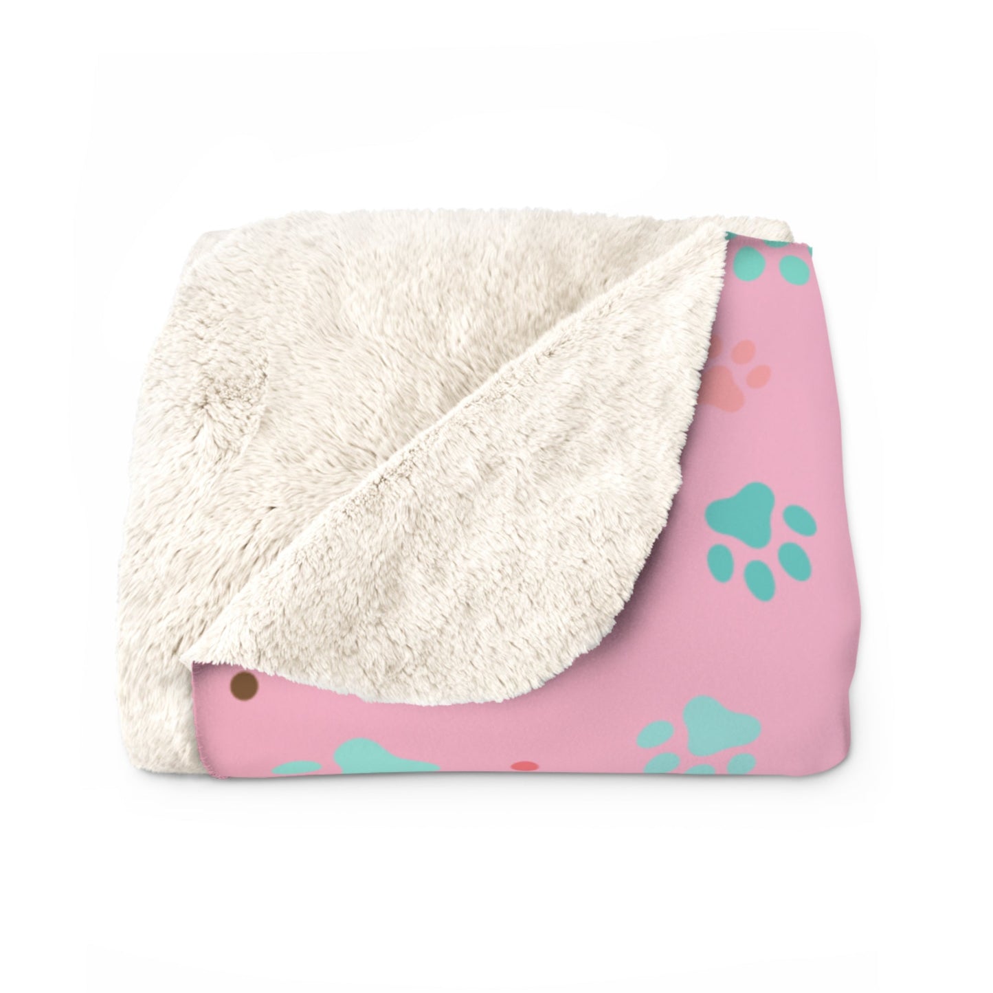 Cozy Paw Print Sherpa Fleece Blanket for Pet Lovers