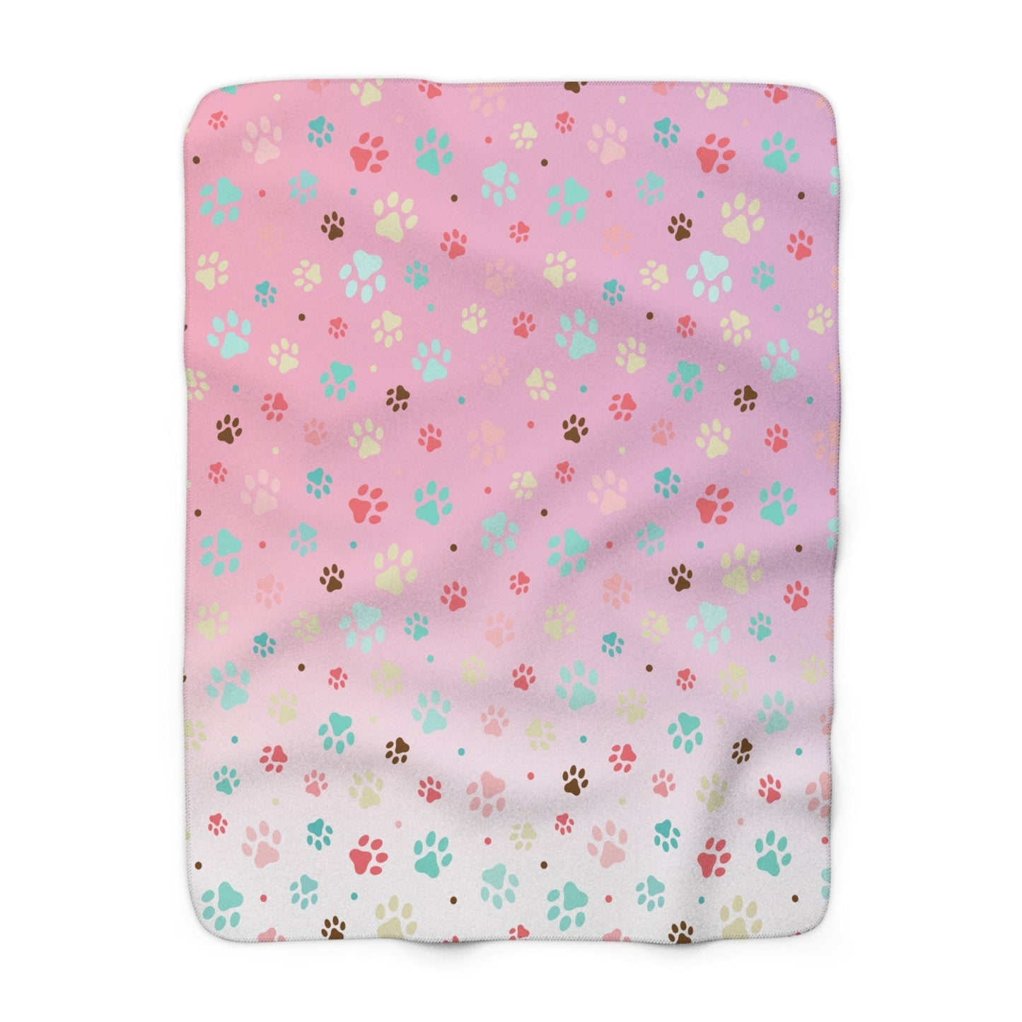 Cozy Paw Print Sherpa Fleece Blanket for Pet Lovers