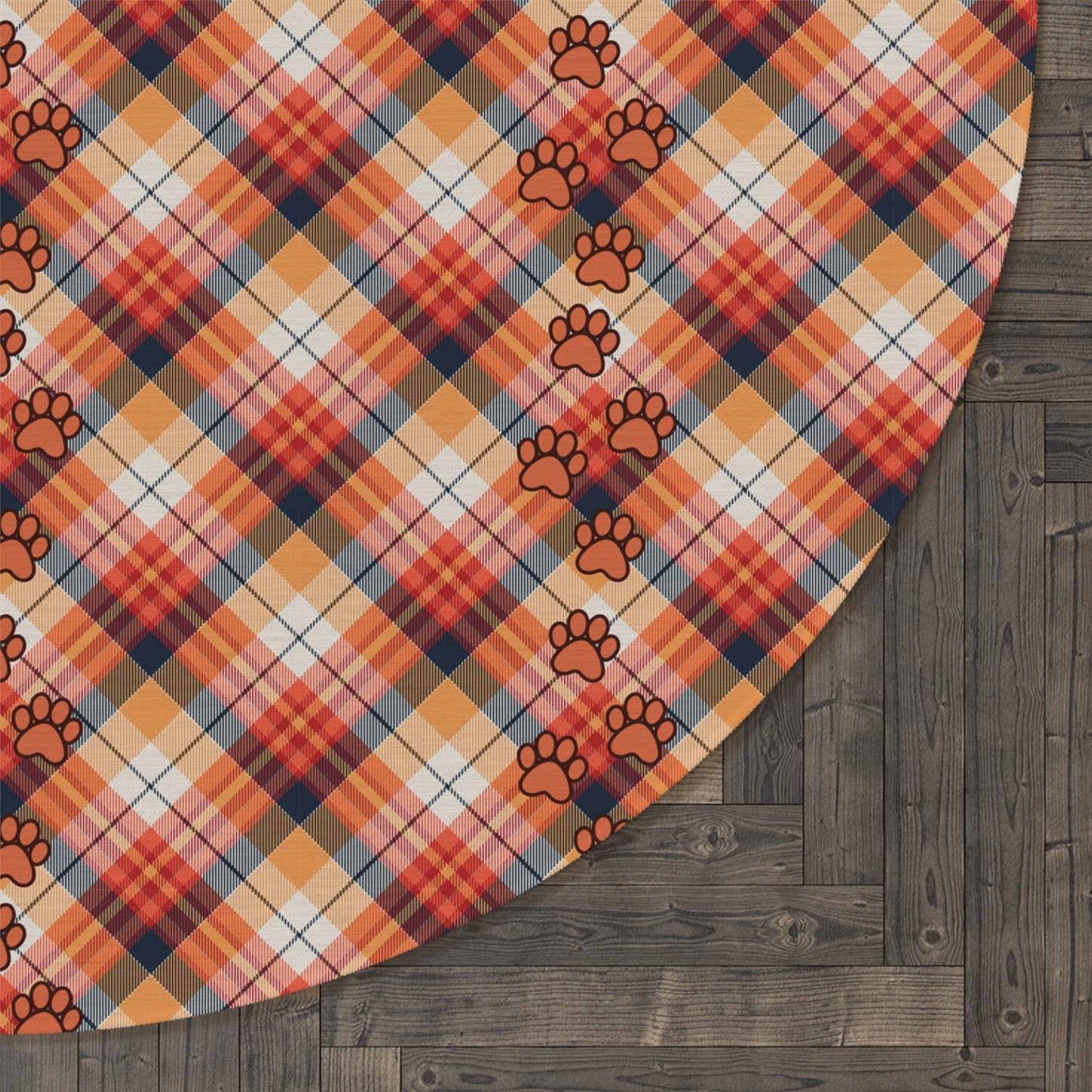 Alfombra Redonda de Cuadros Acogedora - Decoración Estilosa para Amantes de las Mascotas