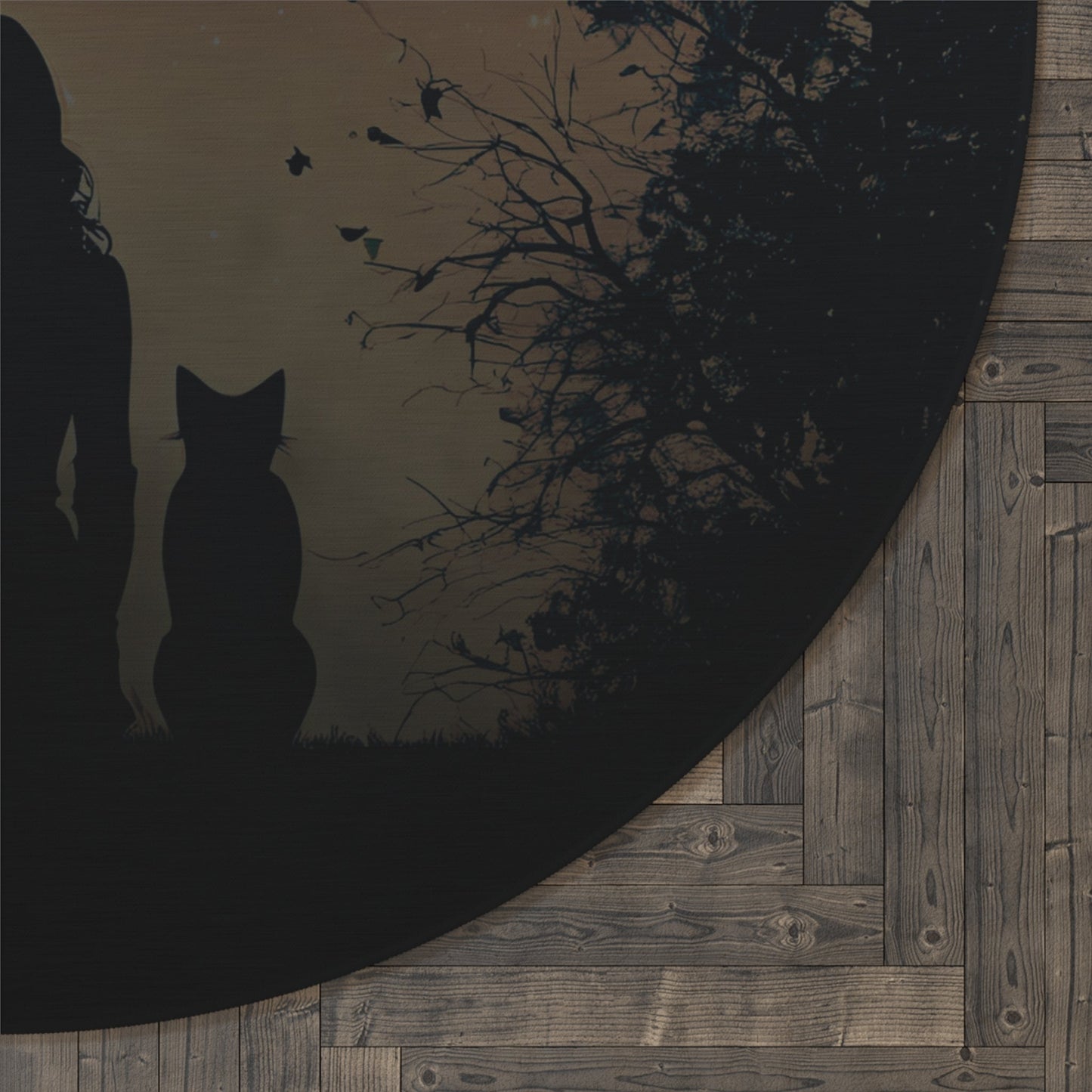 Tapis rond confortable avec design inspirant de chat