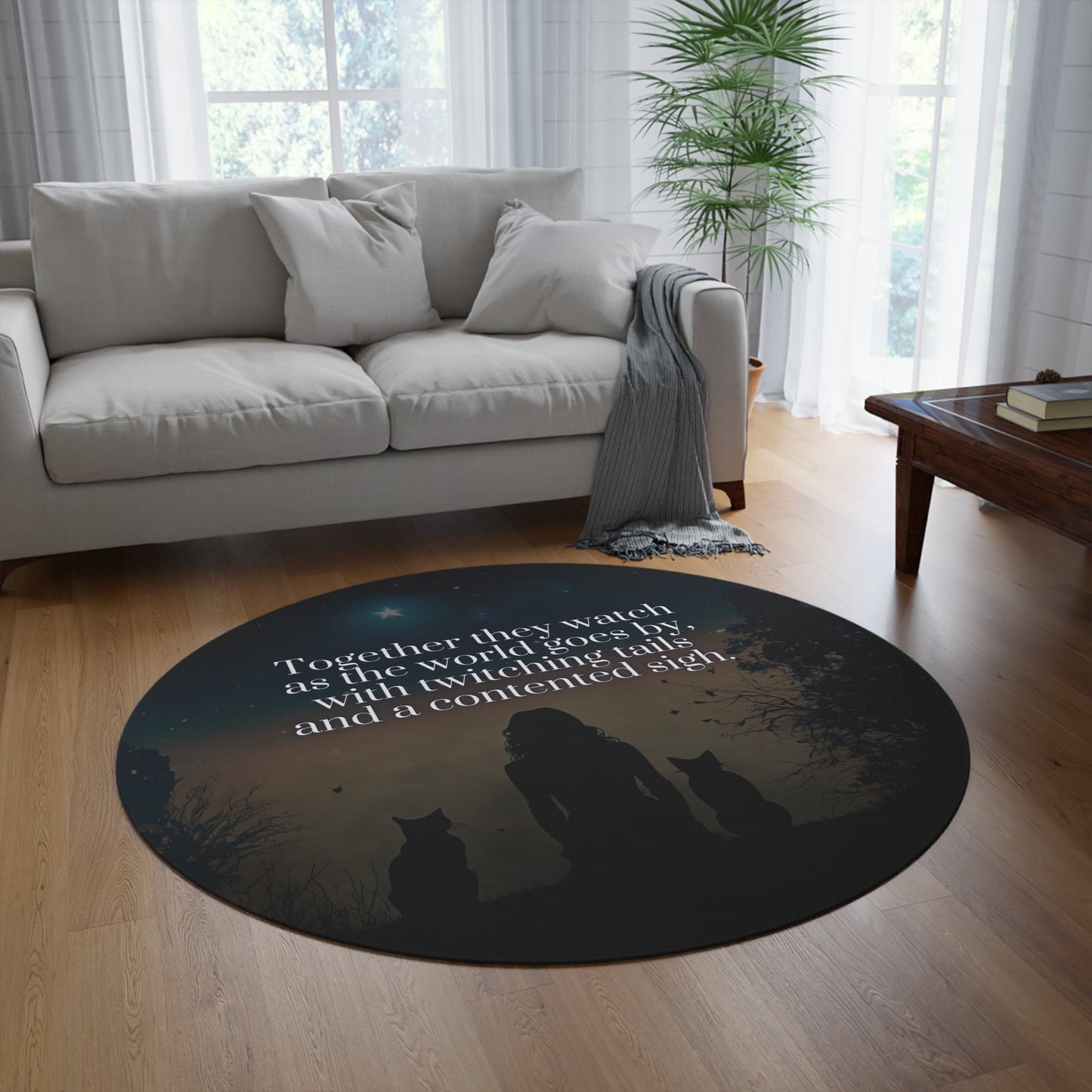 Tapis rond confortable avec design inspirant de chat