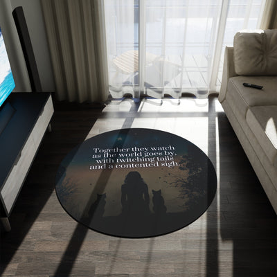 Alfombra Redonda Acogedora con Diseño Inspirador de Gato