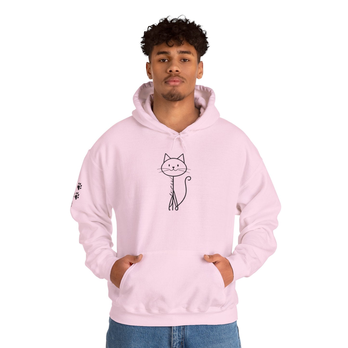 Cozy Stick Cat Lover Hoodie