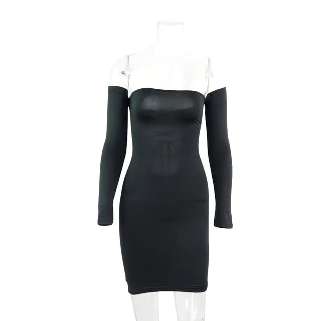 Vestido sin tirantes de manga larga y espalda descubierta para mujeres