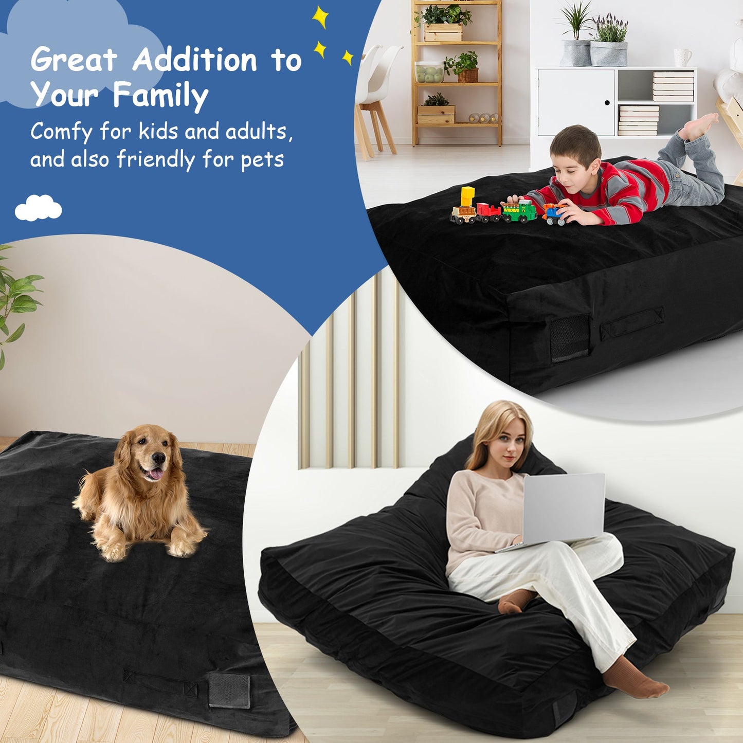 Gbruno Almohadilla Sensory Crash Pad de 47 x 35.5 Pulgadas - Negro
