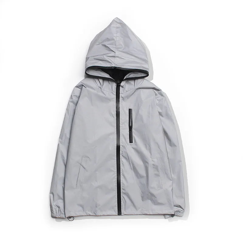 Solid Color Reflective Jacket for Men