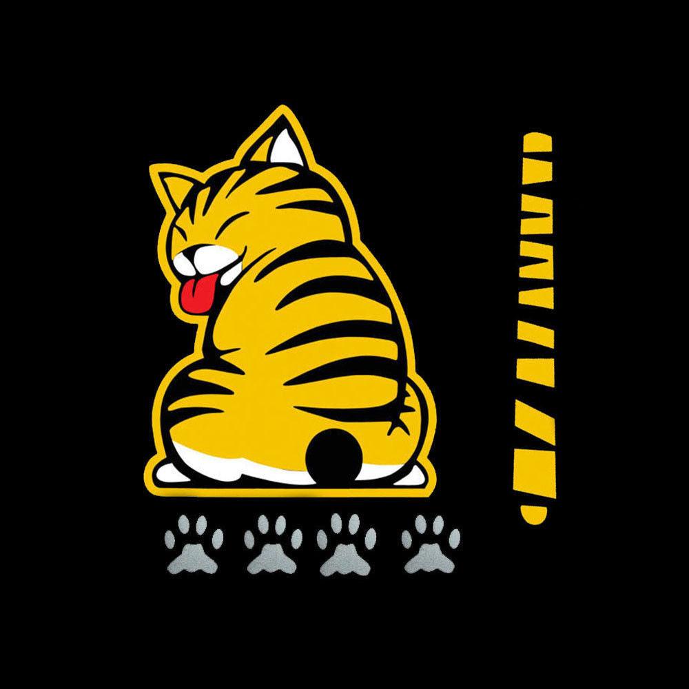 Creative Cat Moving Tail Car Decal - Fun 3D Sticker