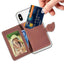 Creative PU leather Phone Wallet Case Women Men Credit Card Holder Pocket Stick 3M Adhesive Fashion Mobile Phone Card Holder - Korvel