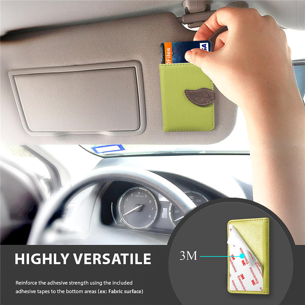 Creative PU leather Phone Wallet Case Women Men Credit Card Holder Pocket Stick 3M Adhesive Fashion Mobile Phone Card Holder - Korvel