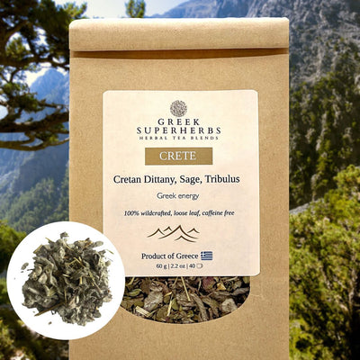 Cretan Blend Herbal Tea – Dittany of Crete, Sage & Tribulus (Loose Leaf)