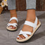 Crisscross Open Toe Flat Sandals - Korvel