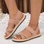 Crisscross Open Toe Flat Sandals - Korvel