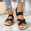 Crisscross Open Toe Flat Sandals - Korvel