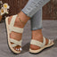 Crisscross Open Toe Flat Sandals - Korvel