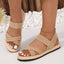 Crisscross Open Toe Flat Sandals - Korvel