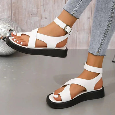 Sandalias de Plataforma Abiertas con Cruce