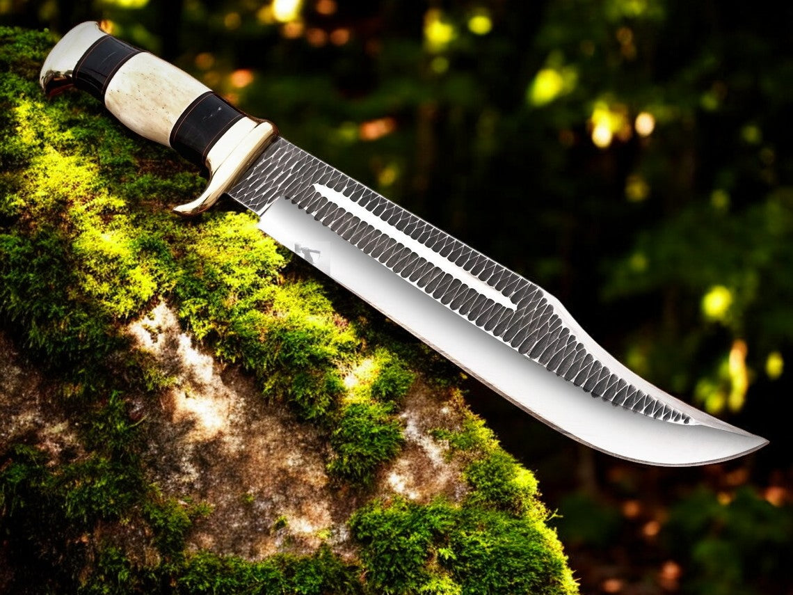 Crocodile Dundee Inspired Bowie Knife – 16" D2 Steel with Premium Leather Sheath - Korvel