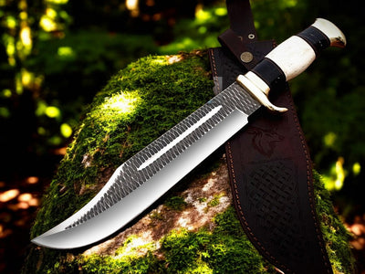 Crocodile Dundee Inspired Bowie Knife – 16" D2 Steel with Premium Leather Sheath - Korvel