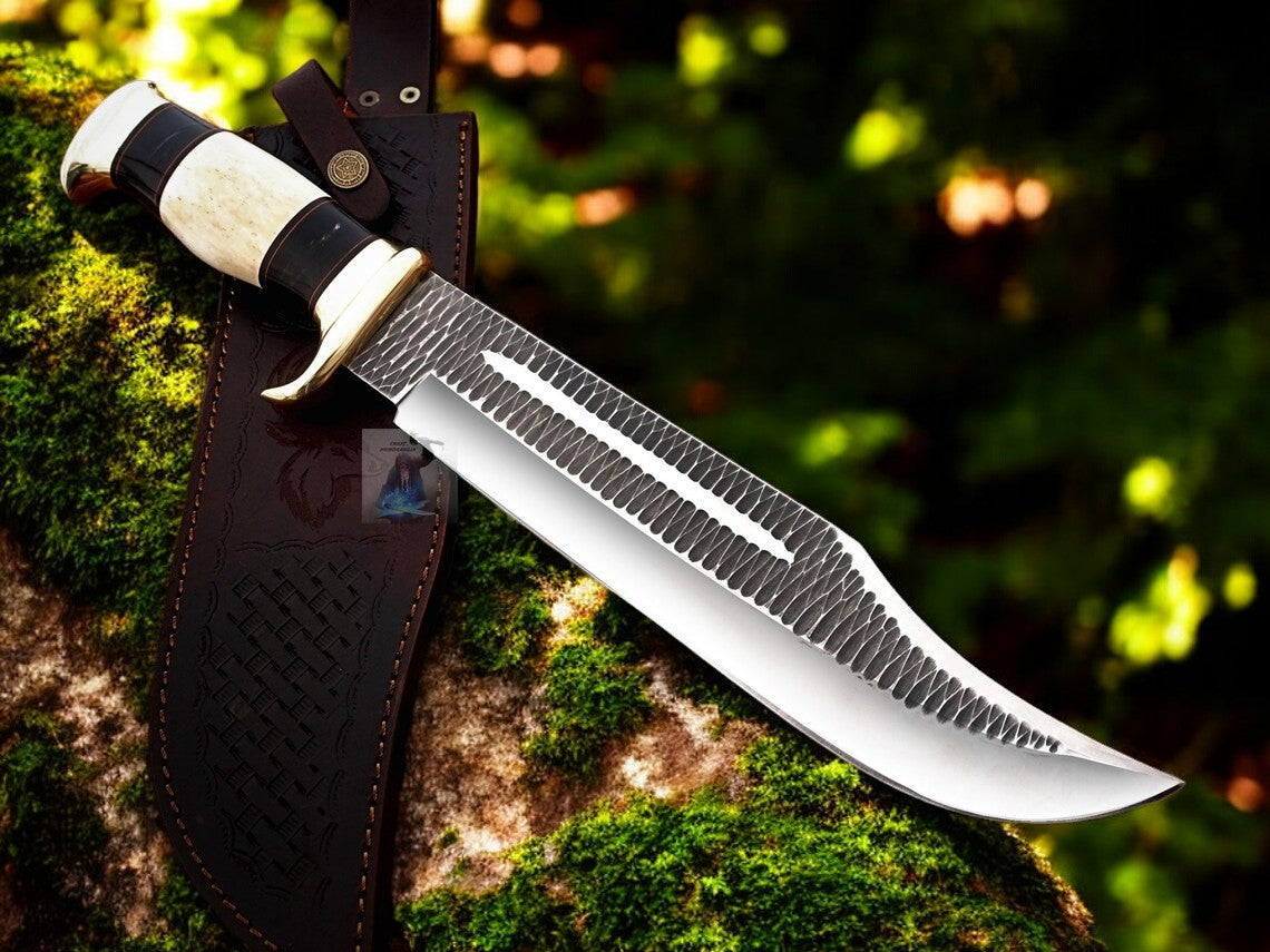 Crocodile Dundee Inspired Bowie Knife – 16" D2 Steel with Premium Leather Sheath - Korvel