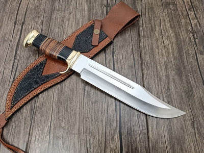 Legendary Crocodile Dundee Bowie Knife – 16" D2 Steel with Leather Sheath - Korvel