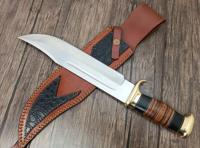 Legendary Crocodile Dundee Bowie Knife – 16" D2 Steel with Leather Sheath - Korvel