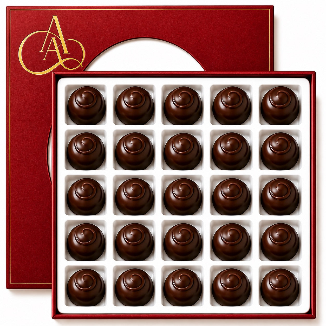 Cordiales de Cerise en Chocolat Noir Belge Andy Anand – Boîte Cadeau Végane de 48 Pièces