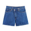 Shorts en denim droit taille croisée pour femmes