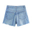 Shorts en denim droit taille croisée pour femmes