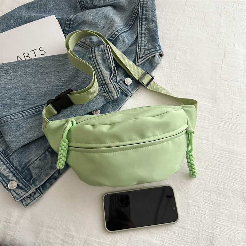 Crossbody bag women's casual bag canvas bag waist bag trendy sports chest bag - Korvel