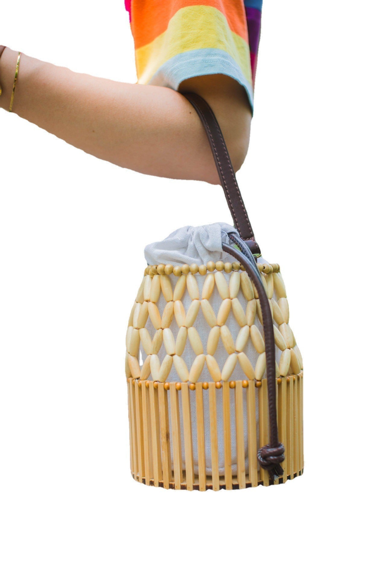 Bolso Cruzado de Bambú Tejido a Mano para Salidas Elegantes