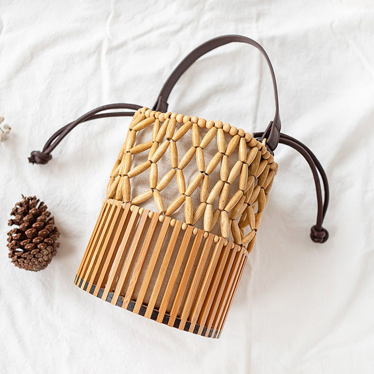 Bolso Cruzado de Bambú Tejido a Mano para Salidas Elegantes