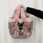 Crossbody Tote Bag Imitation Raccoon Fur Grass Plush Large Capacity Tote Bag Personalized Retro - Korvel
