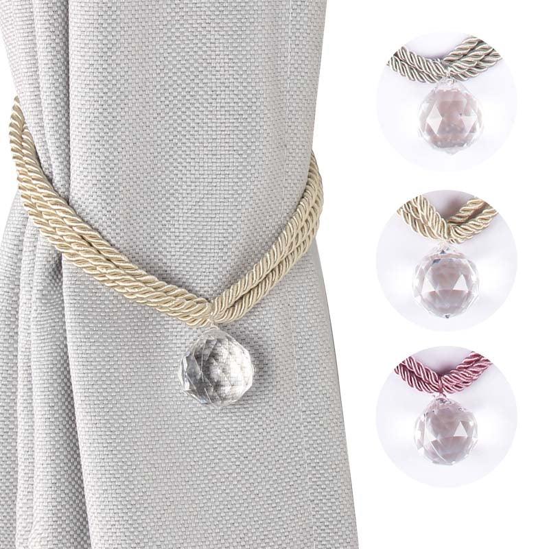 Elegant Crystal Bead Curtain Tiebacks - Decorative Holders for Home & Office - Korvel