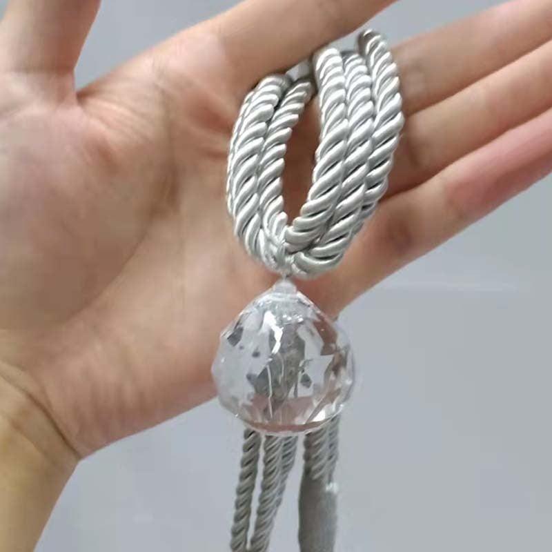 Elegant Crystal Bead Curtain Tiebacks - Decorative Holders for Home & Office - Korvel