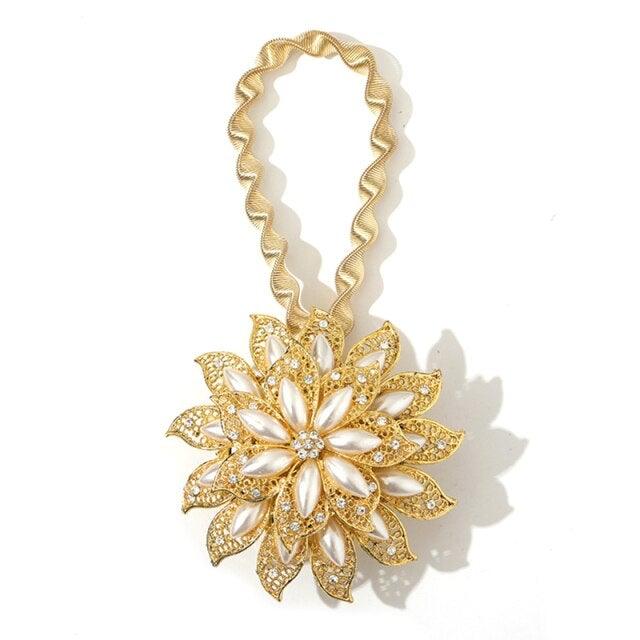 Elegant Crystal Curtain Tiebacks with Magnetic Holders