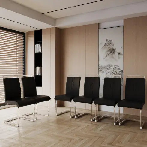 Modern PU Faux Leather Dining Chairs - Set of 4