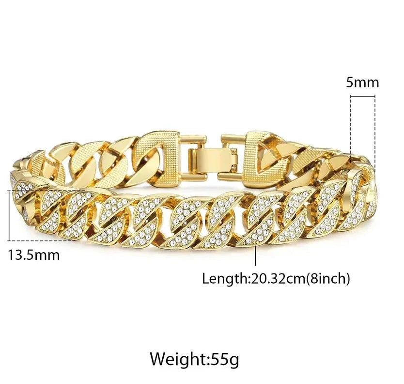 Bracelet Curb en Or Cubain