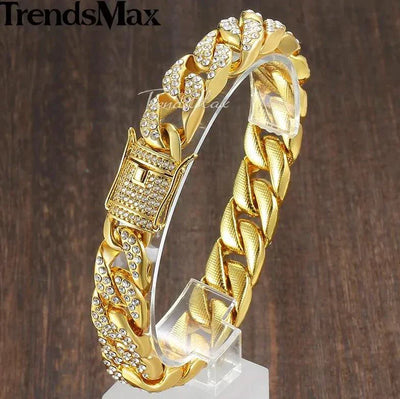 Bracelet Curb en Or Cubain