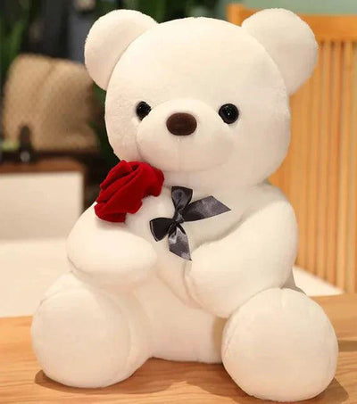 Mandotos Cuddly Rose Teddy Pillow - Plush Bear with Rose Detail