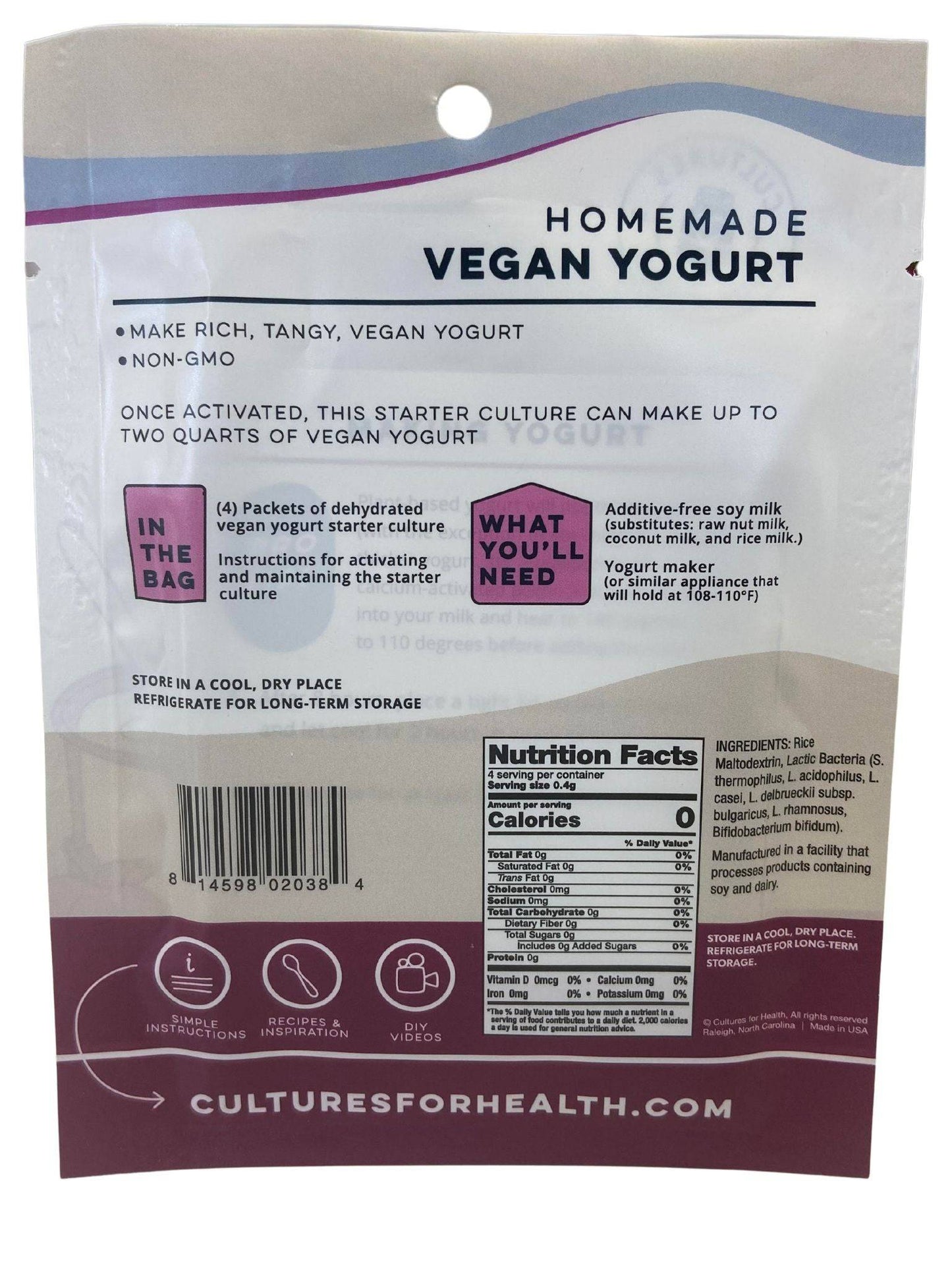 Vegan Yogurt Starter Culture for Homemade Yogurt