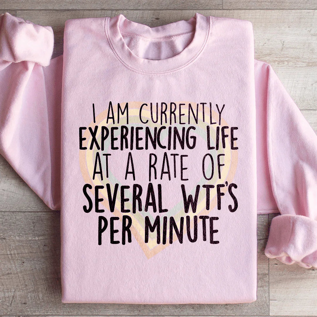 Sudadera "Actualmente experimentando la vida a un ritmo de varias WTF por minuto"
