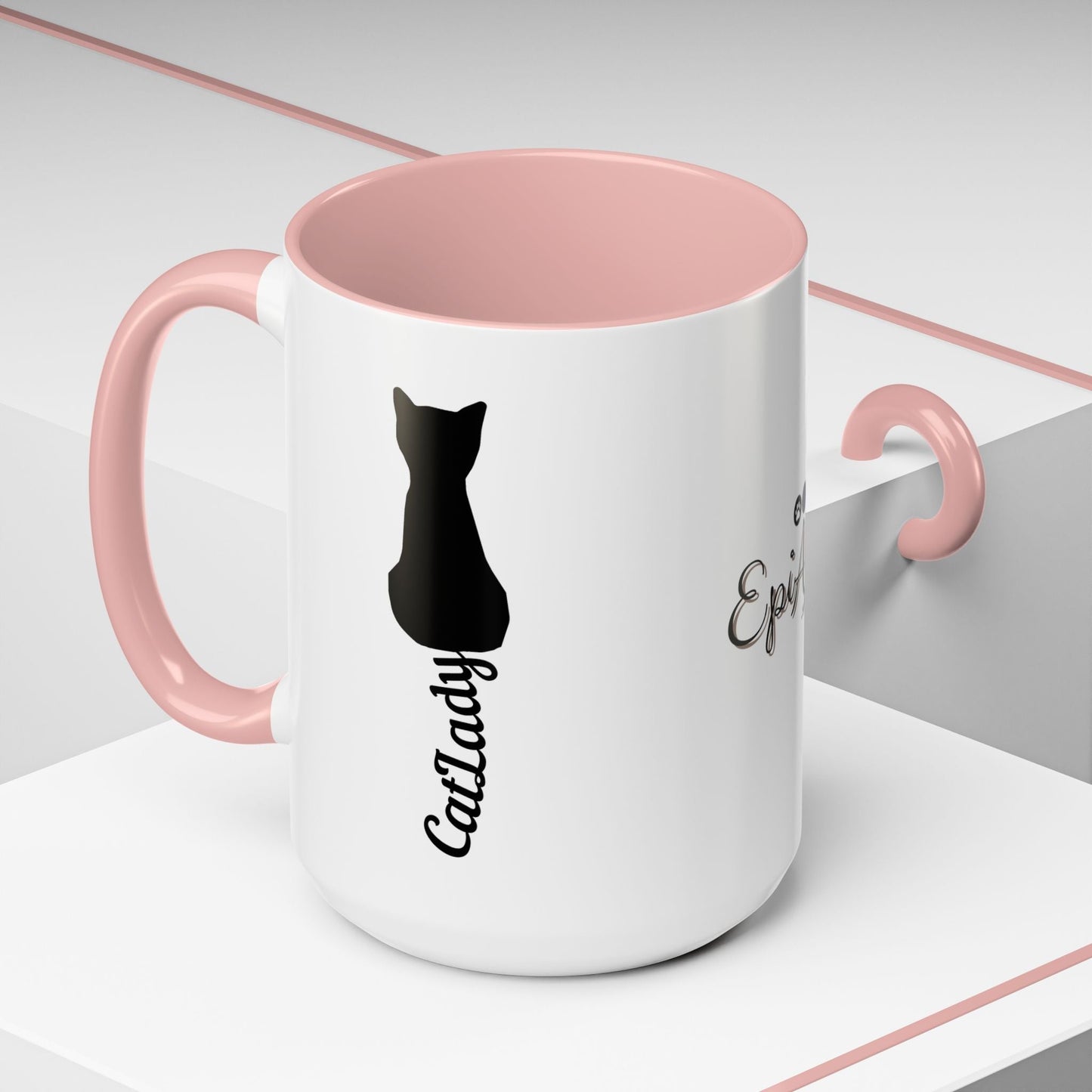Taza de café Cursive Tail Cat Lady