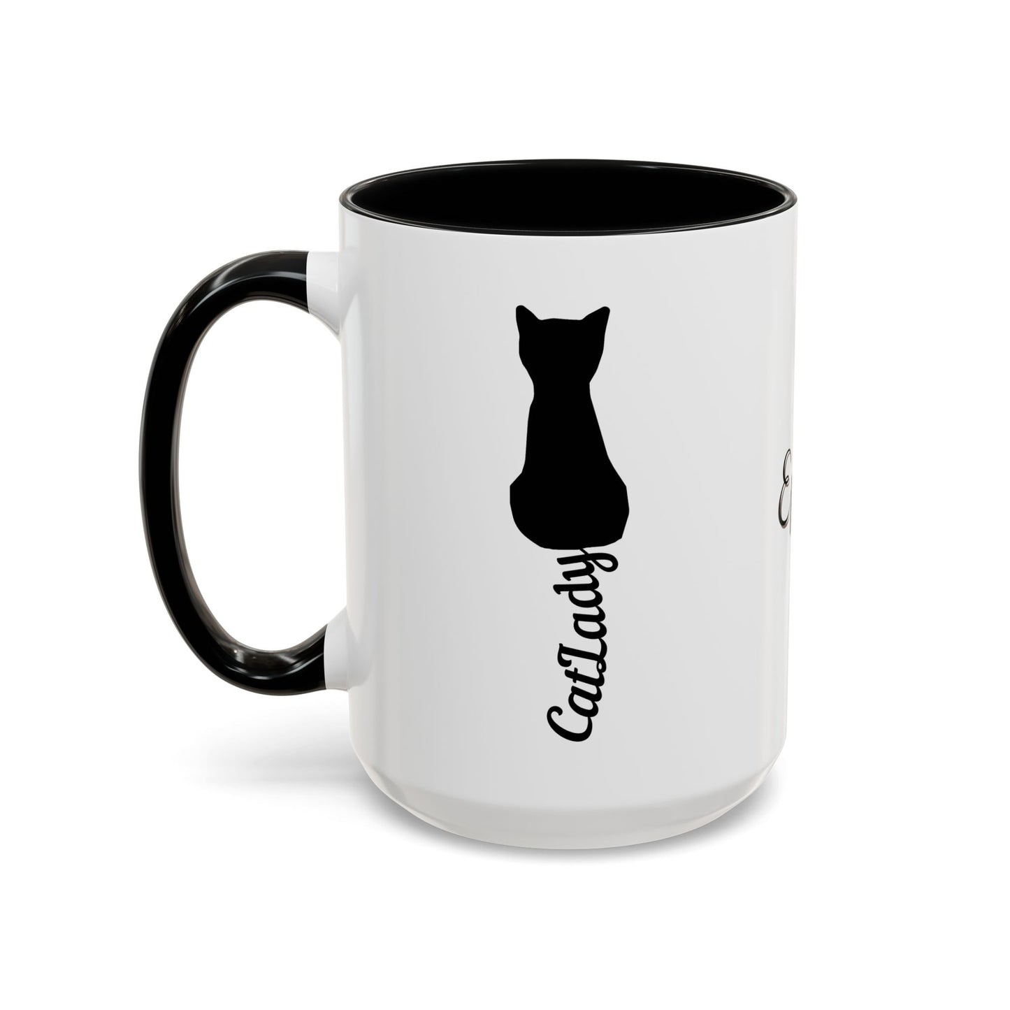 Taza de café Cursive Tail Cat Lady