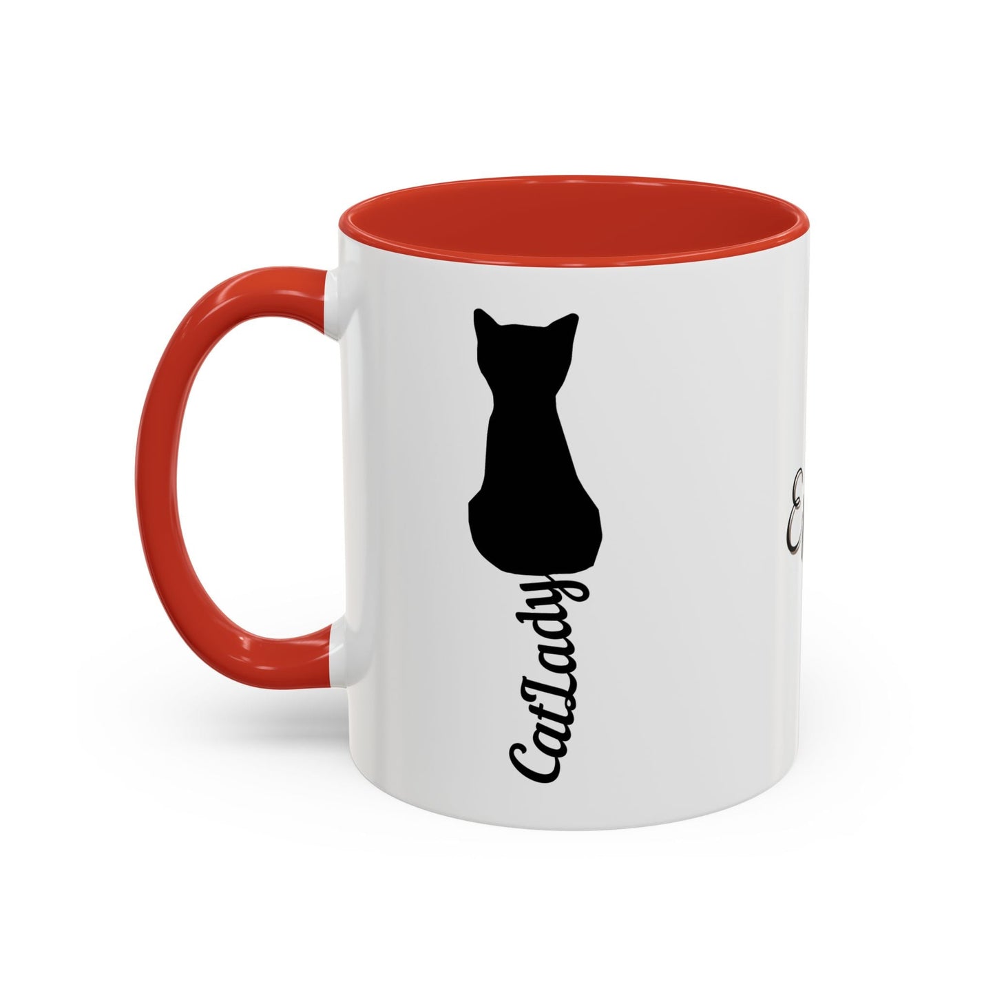 Taza de café Cursive Tail Cat Lady