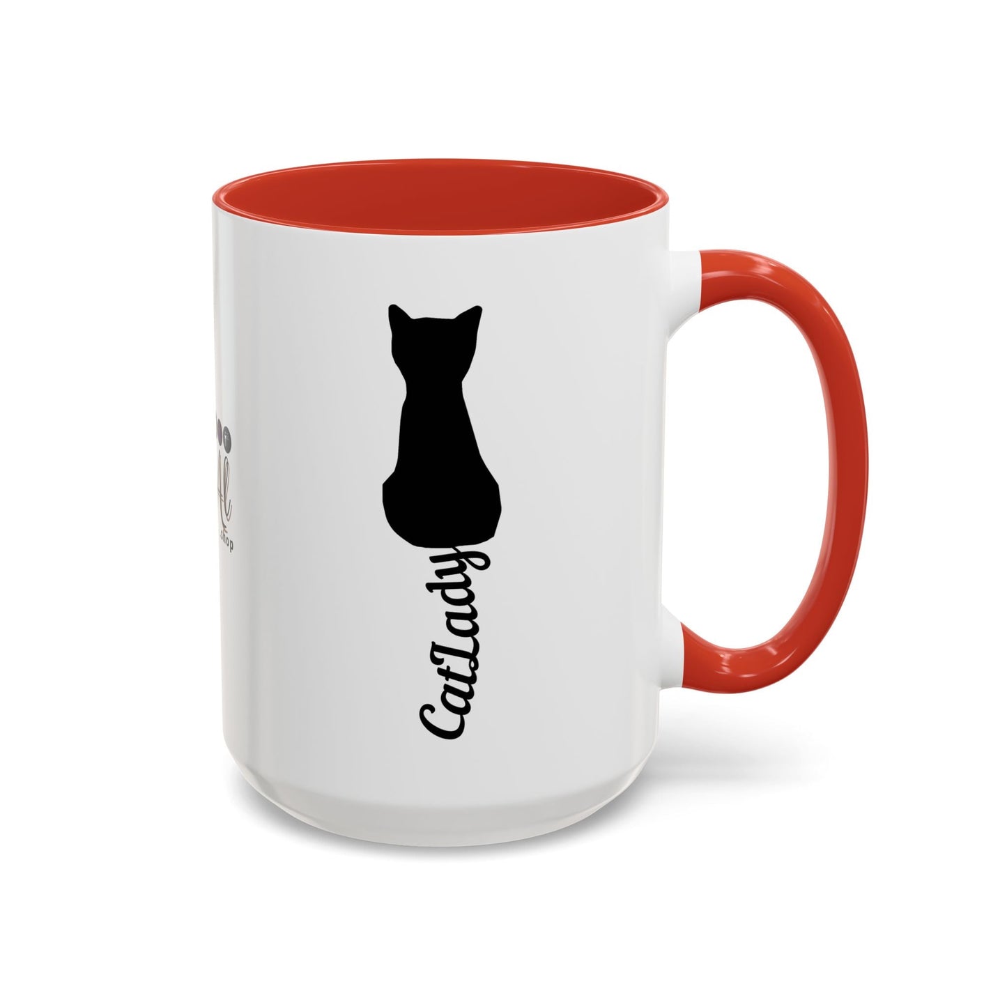 Taza de café Cursive Tail Cat Lady