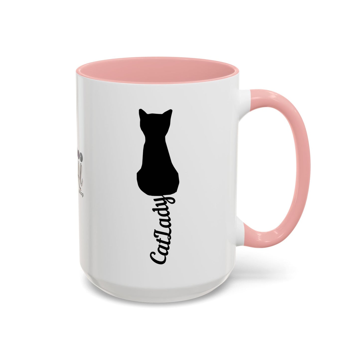Taza de café Cursive Tail Cat Lady