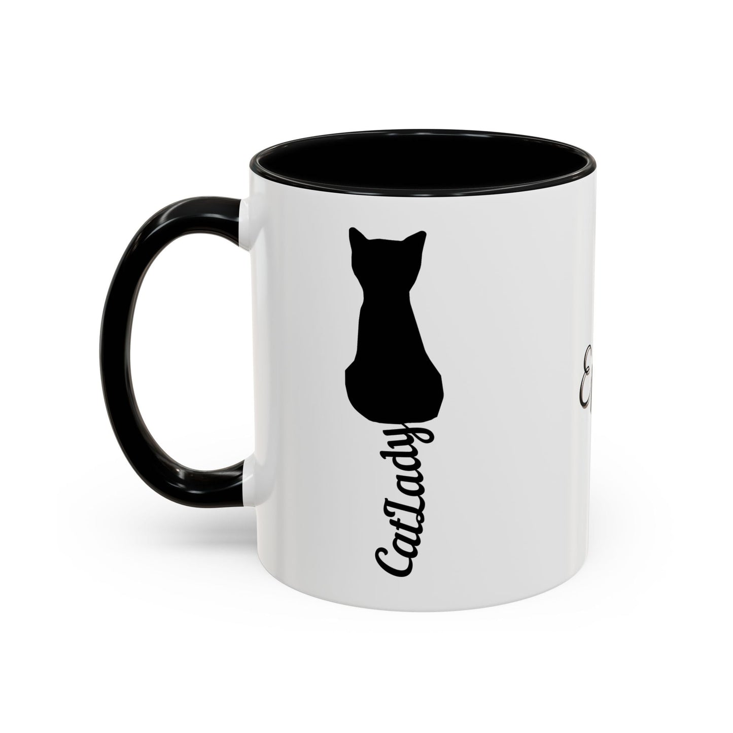 Taza de café Cursive Tail Cat Lady