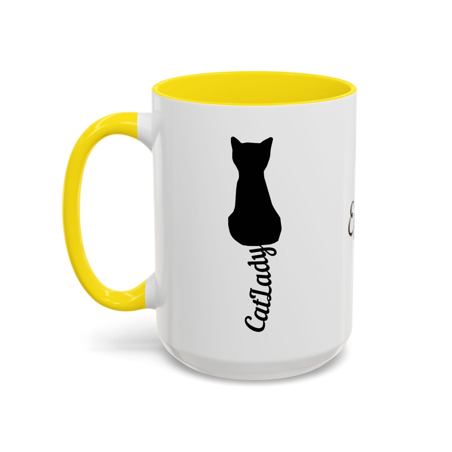 Taza de café Cursive Tail Cat Lady