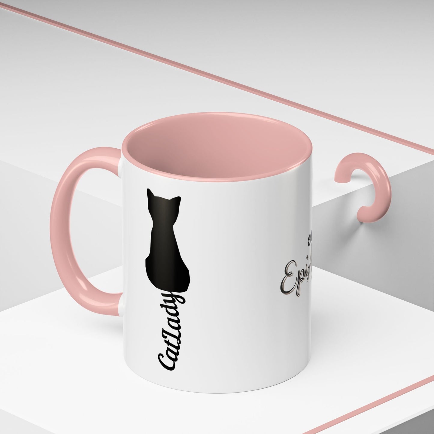 Taza de café Cursive Tail Cat Lady