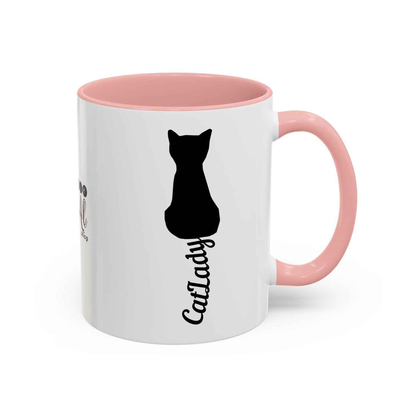 Taza de café Cursive Tail Cat Lady